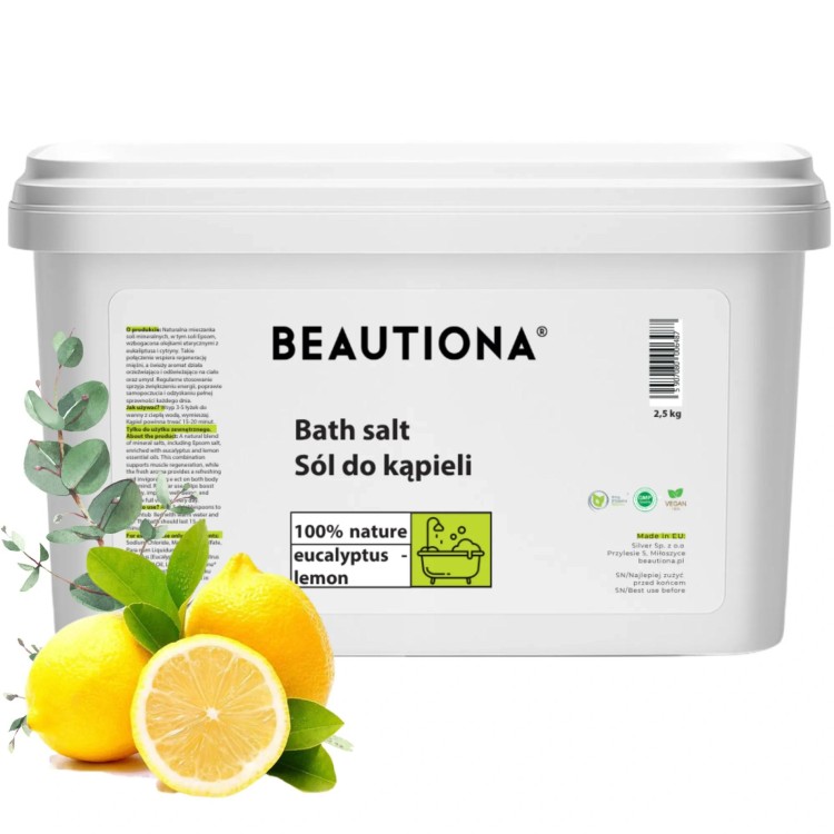 Koupelová sůl Beautiona Eukalyptus a&nbsp;Citron 2,5kg - 